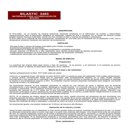 SILASTIC RTV-3481 Materiales para la fabricacion de moldes | DOC