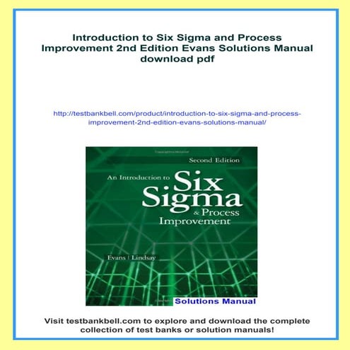 Introduction to Six Sigma and Process Improvement 2nd Edition Evans Solutions...