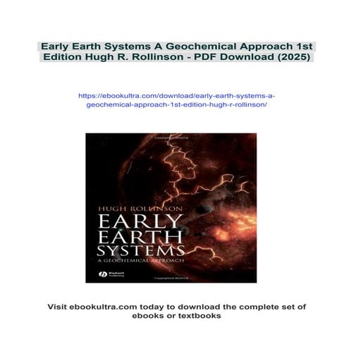 Early Earth Systems A Geochemical Approach 1st Edition Hugh R ...