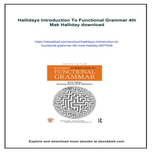 Hallidays Introduction To Functional Grammar 4th Mak Halliday