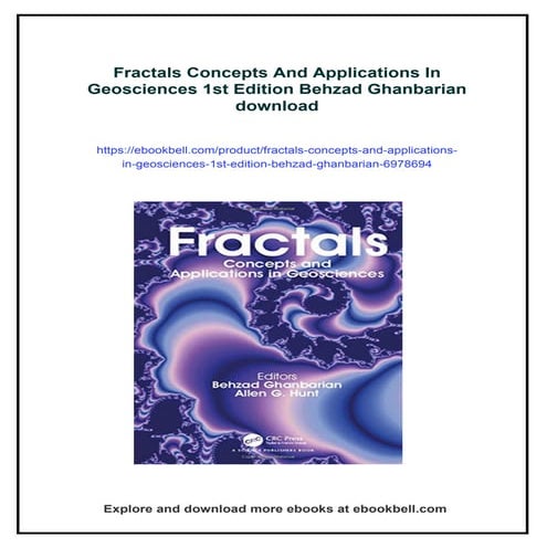 Fractals Concepts And Applications In Geosciences 1st Edition Behzad Ghanbarian
