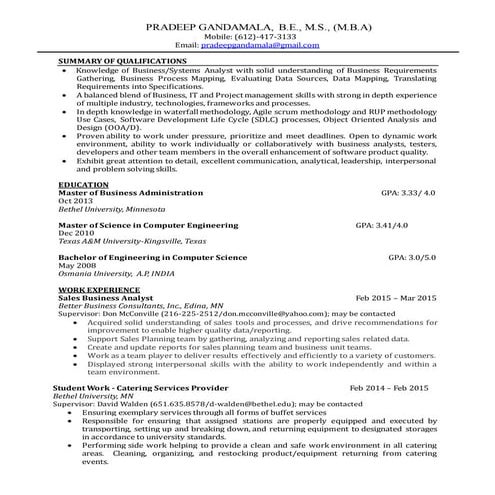 Pradeep Gandamala Resume