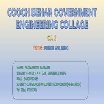 Forge Welding_Advanced Welding Technology