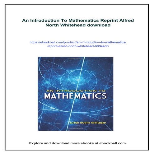 An Introduction To Mathematics Reprint Alfred North Whitehead