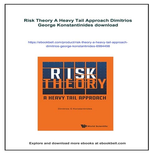 Risk Theory A Heavy Tail Approach Dimitrios George Konstantinides | PDF