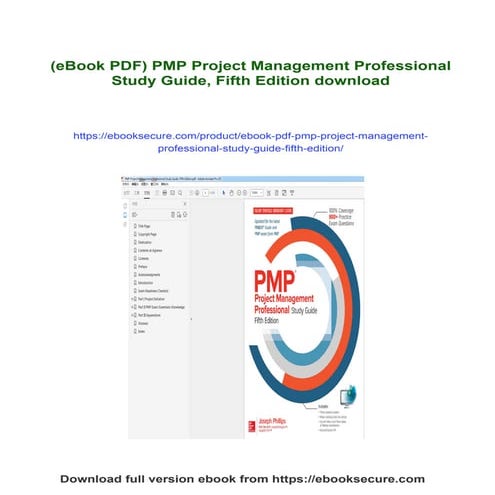 (eBook PDF) PMP Project Management Professional Study Guide, Fifth Edition
