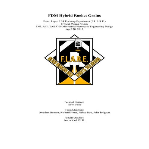 FLARE Critical Design Review