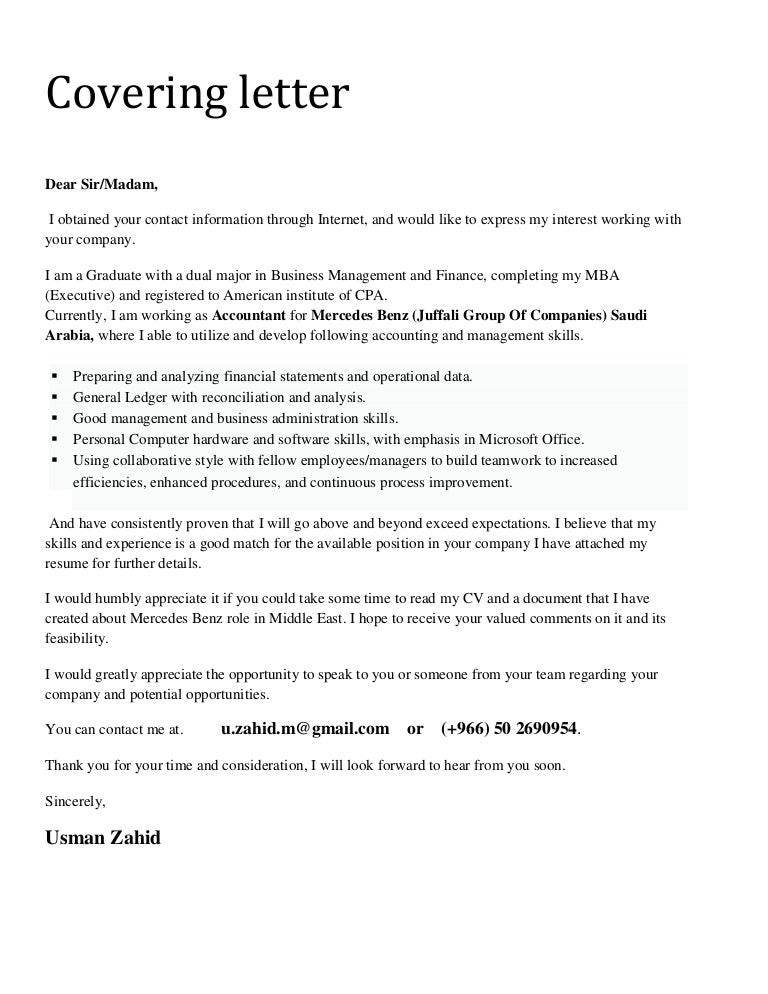 how to do a covering letter