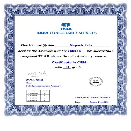 CRM Certificate | PDF