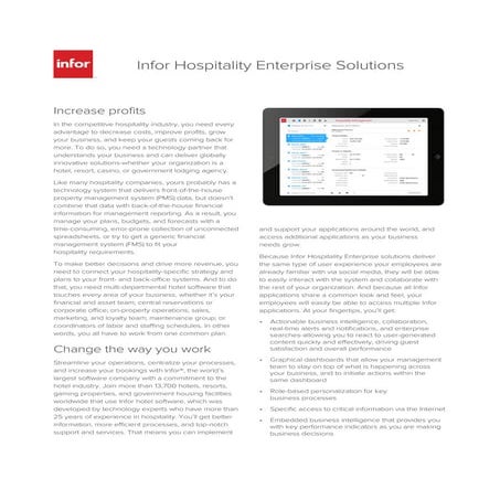 Infor Hospitality Solutions Overview