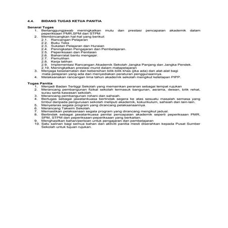 (34)bidang tugas ketua panitia