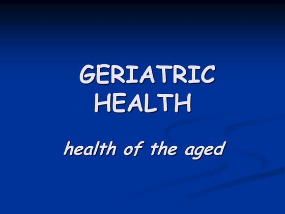 13 Mental Health Problem for elderly | PPT