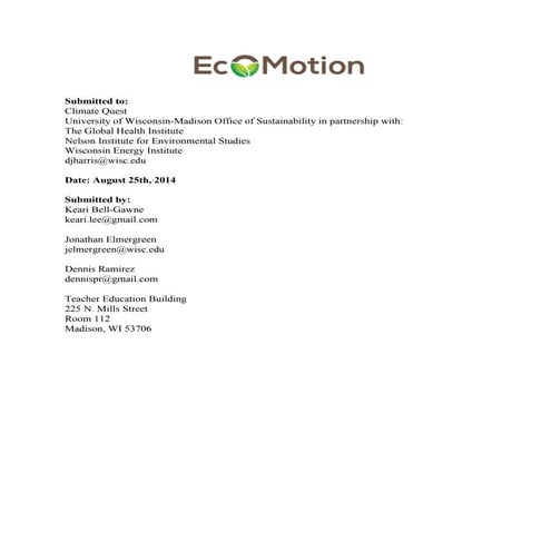 EcoMotion ClimateQuest Proposal
