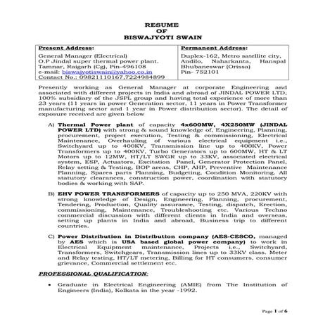 RESUME_BS-Project-Maint -1- JPL