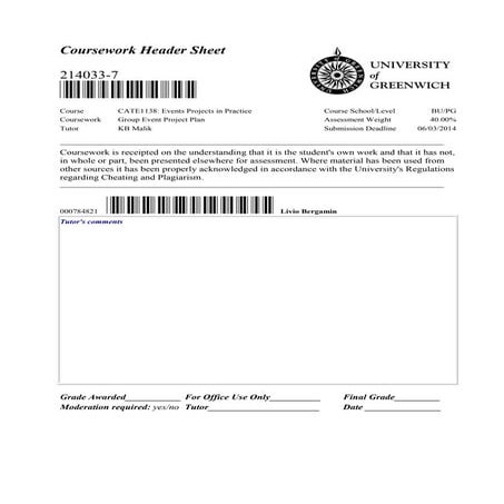 Group Event Project Plan 