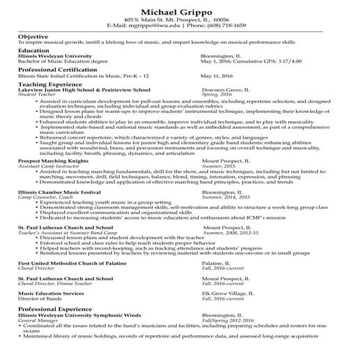 Michael Grippo Resume Spring 2017
