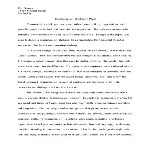 Communication Breakdown Paper
