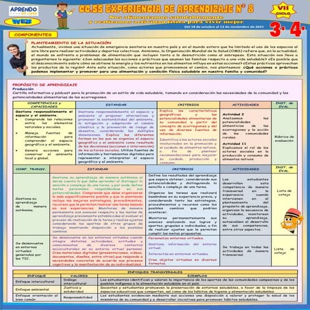 3°, 4° ed a 8  ccss (4 semanas)