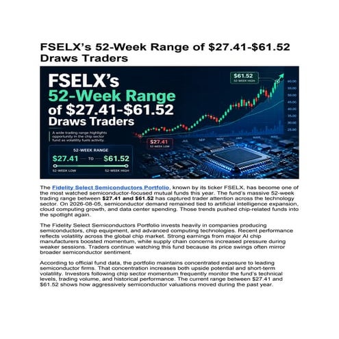 FSELX’s 52-Week Range of $27.41-$61.52 Draws Traders | DOCX