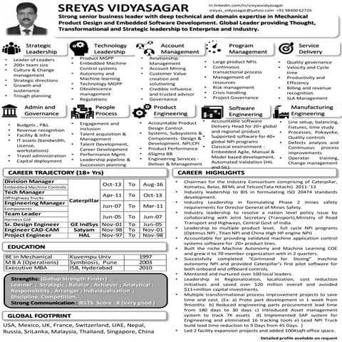 Sreyas Vidyasagar - 1Page summary -Product Engineering V1 5sept2016