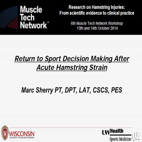 Mark Sherry - hamstring 