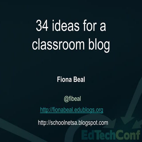 34 ideas for a classroom blog
