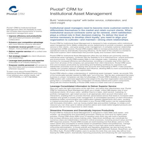 Institutional asset management