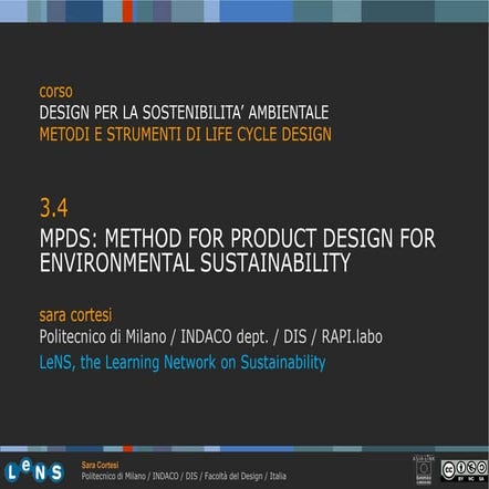 3.4 Metodo MPDS (Sara Cortesi, Politecnico di Milano, Italy, 2011) | PDF