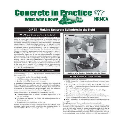 34p  making concrete test in field