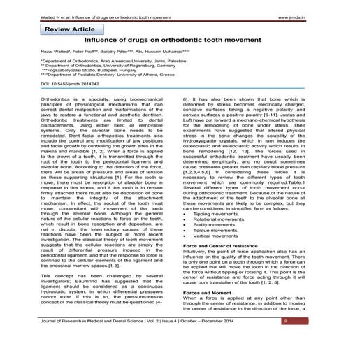 Influence of drugs on orthodontic tooth movement | PDF
