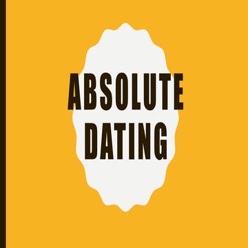 35. Absolute Dating Notes