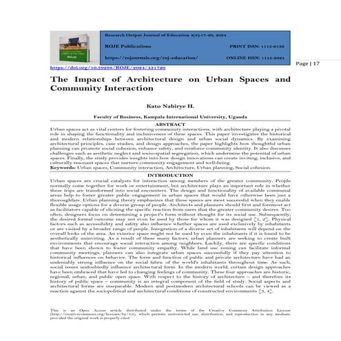 The Impact of Architecture on Urban Spaces and  Community Interaction (www.ki...