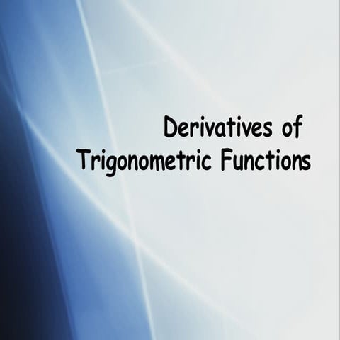 3.5 Derivatives Of Trig Functions