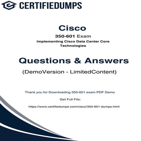 Pass Cisco 350-601 DCCOR Exam with Certifiedumps – Real Dumps for Data Center...