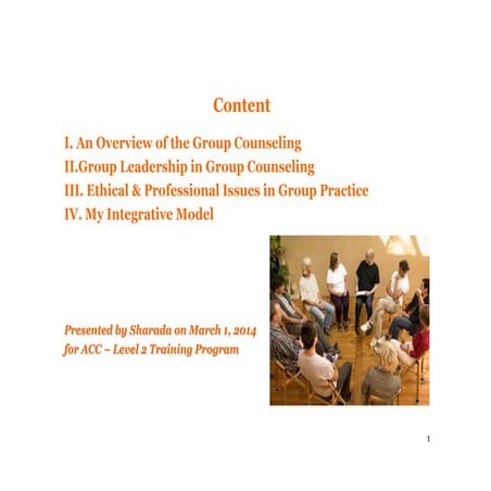 Group Counselling 1March2014 Sharada