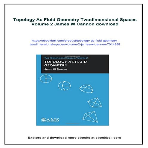 Topology As Fluid Geometry Twodimensional Spaces Volume 2 James W Cannon