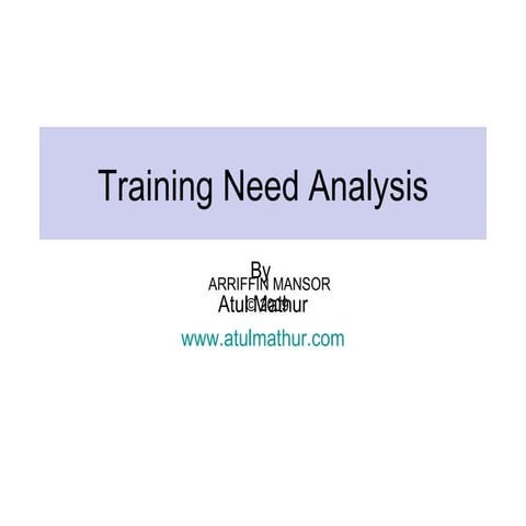 Training Needs Analysis  350