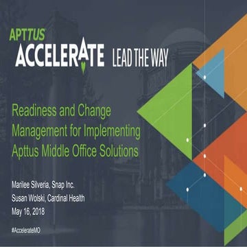 Readiness and Change Management for Implementing Apttus Middle Office Solutions