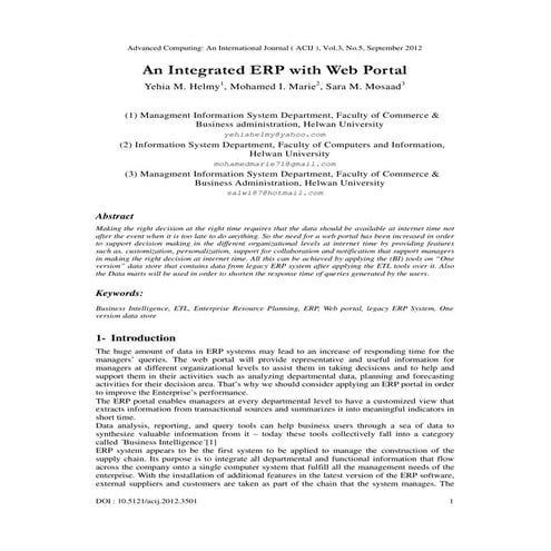 An Integrated ERP with Web Portal 