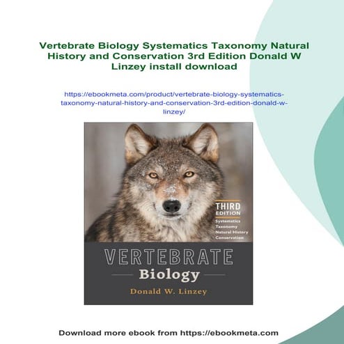 Vertebrate Biology Systematics Taxonomy Natural History and ...
