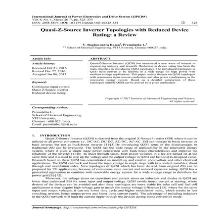 Quasi-Z-Source Inverter Topologies with Reduced Device Rating: a Review
