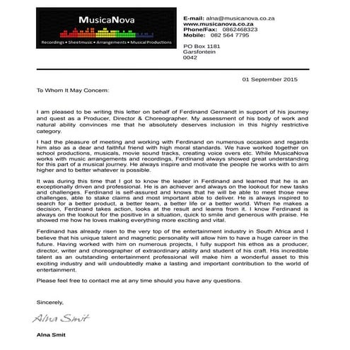 MUSICA NOVA REFERENCE