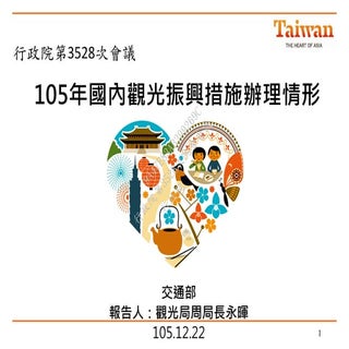 行政院會簡報 交通部觀光局 105年國內觀光振興措施辦理情形