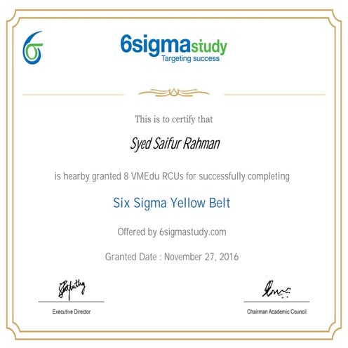 rcu-6sigmastudy_Syed Saifur Rahman | PDF