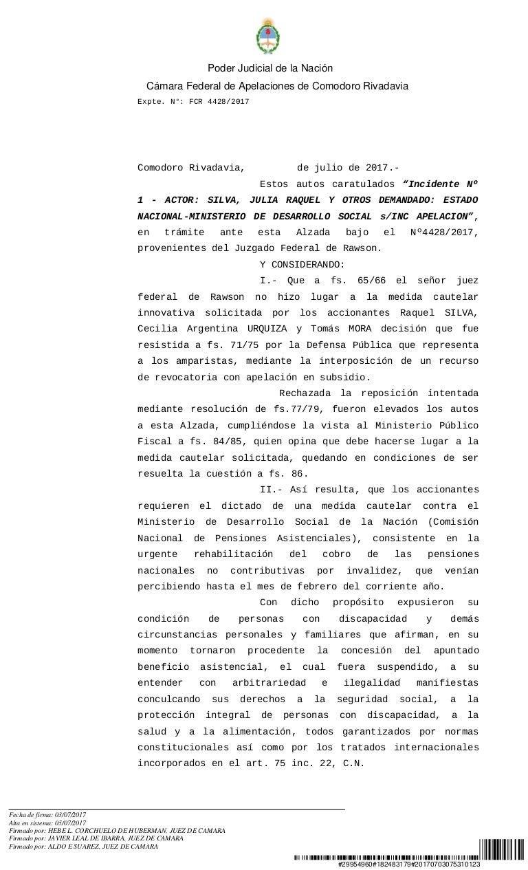 Poder Judicial de la Nación Cámara Federal de Apelaciones ...