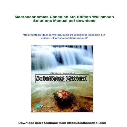 Macroeconomics Canadian 5th Edition Williamson Solutions Manual