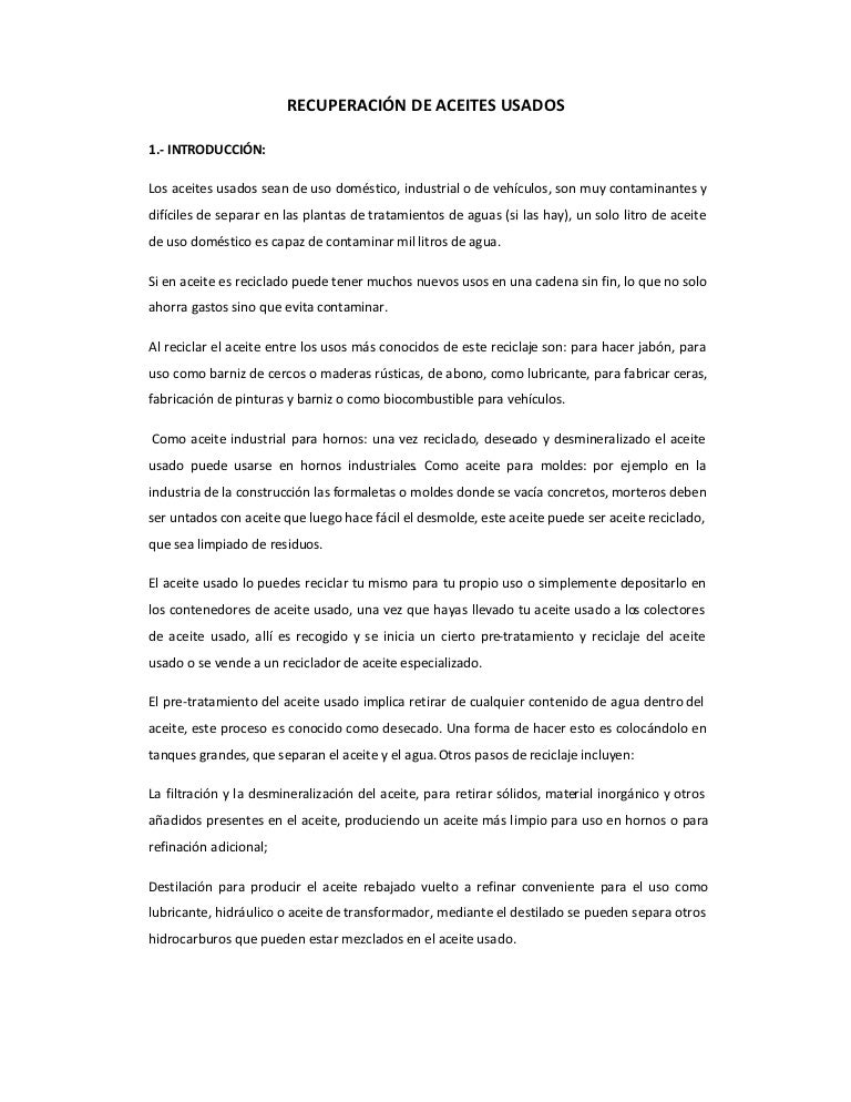 Tesis de aceites lubricantes usados