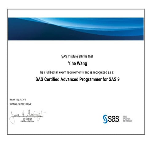 SAS Base Programming Certificate | PDF