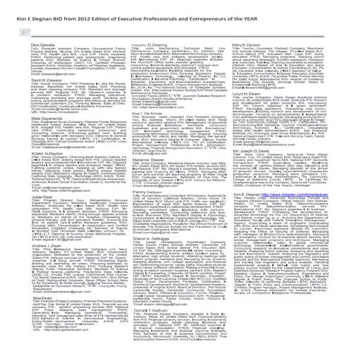 2012 Kim E Degnan Bio Executives & Entrepreneurs of the Year