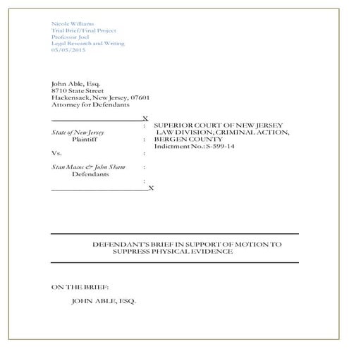 Legal Research Trial Brief Final Project